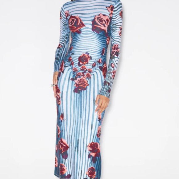 JEAN PAUL GAULTIER THE RED FLOWER BODY MORPHING DRESS SIZE SMALL NWT - Picture 1 of 2